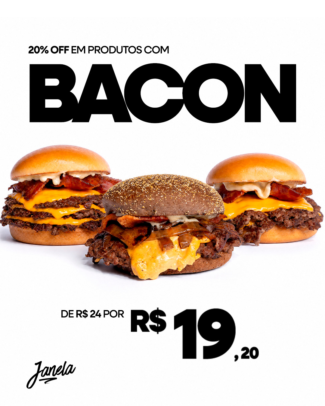 Dia do Bacon - Burgers com 20% OFF